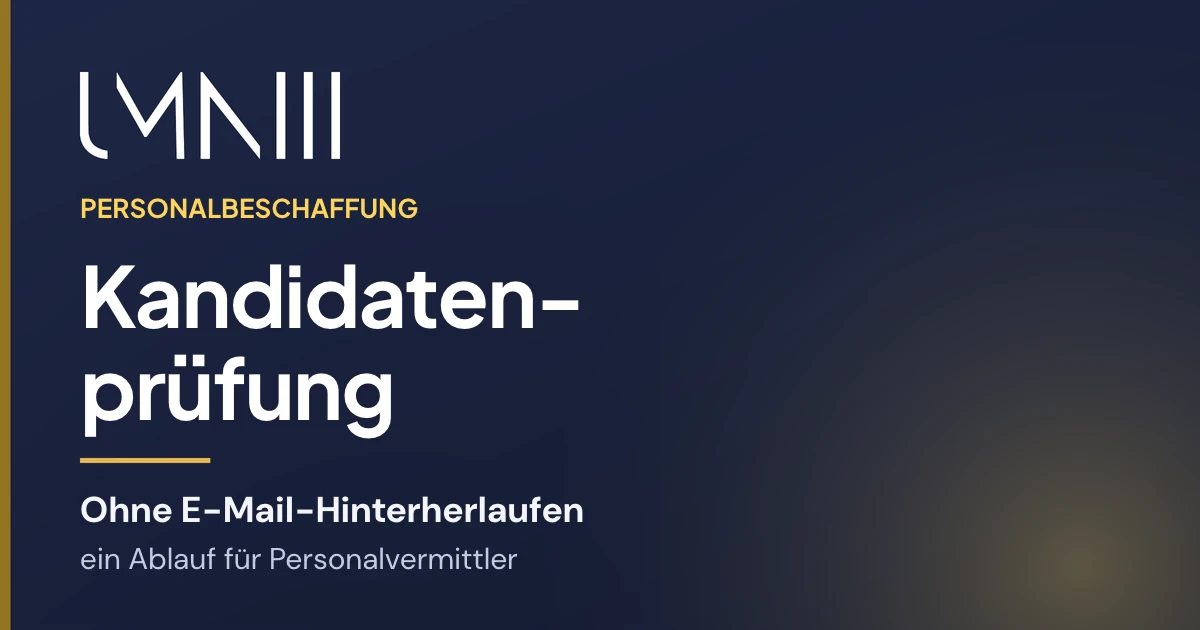UMNIII-Markenkarte für den Artikel über Abläufe der Kandidatenprüfung für Personalvermittlungen