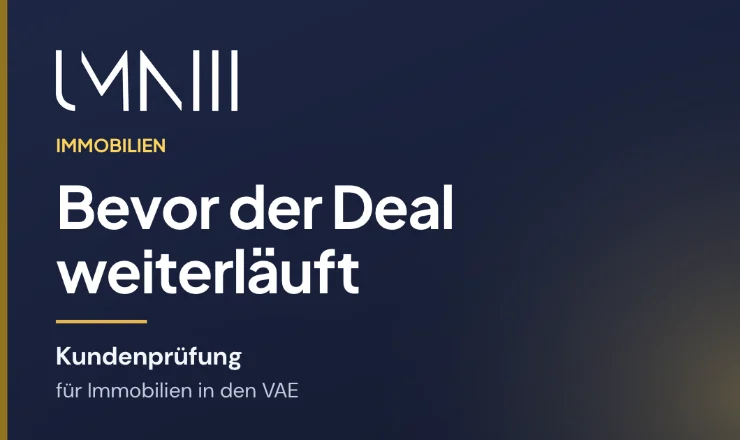 UMNIII-Markenkarte zum Artikel über strukturierte Kundenprüfung für Immobilienunternehmen in den VAE
