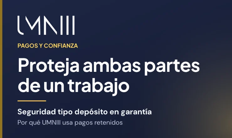 Tarjeta con la marca UMNIII del artículo sobre pagos retenidos y protección del trabajo en el mercado de UMNIII