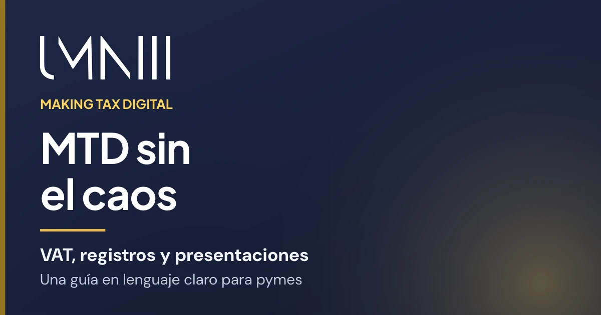 Tarjeta con la marca UMNIII del artículo que explica Making Tax Digital para pequeñas y medianas empresas