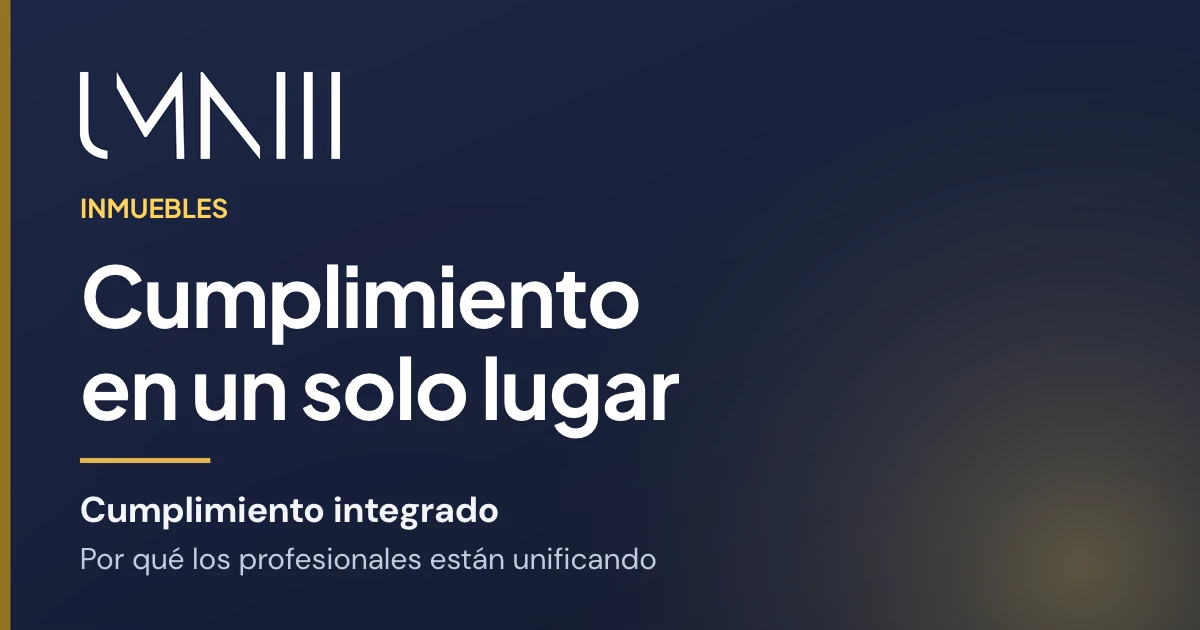 Tarjeta con la marca UMNIII del artículo sobre el paso de los profesionales inmobiliarios a plataformas de cumplimiento integradas