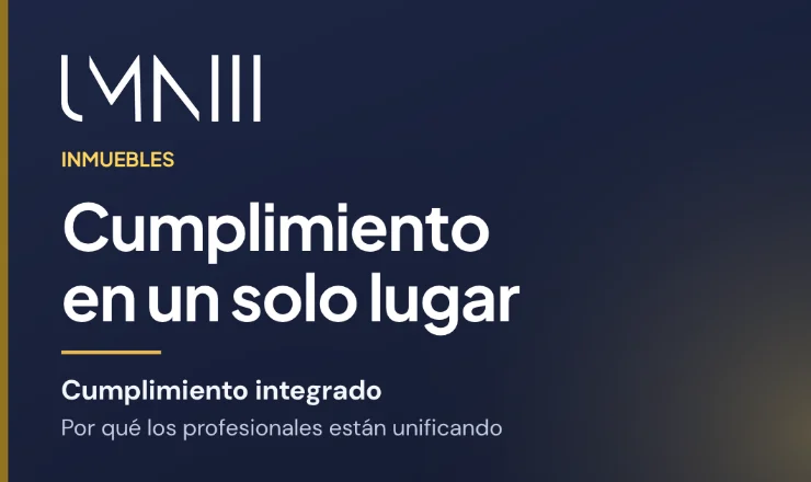 Tarjeta con la marca UMNIII del artículo sobre el paso de los profesionales inmobiliarios a plataformas de cumplimiento integradas