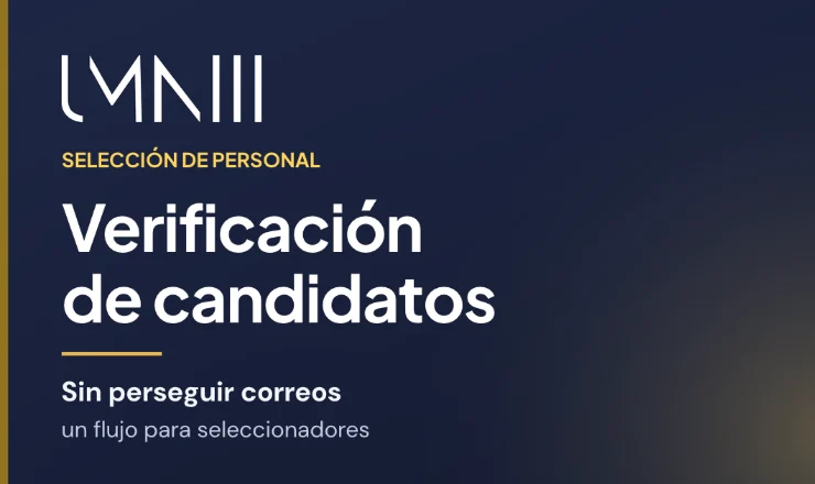 Tarjeta de marca UMNIII para el artículo sobre flujos de verificación de candidatos para agencias de selección