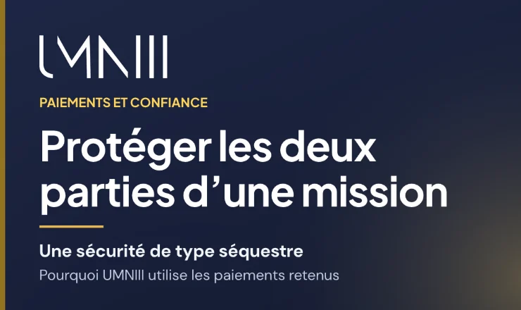 Carte à la marque UMNIII pour l’article sur les paiements retenus et la protection des missions sur la place de marché UMNIII