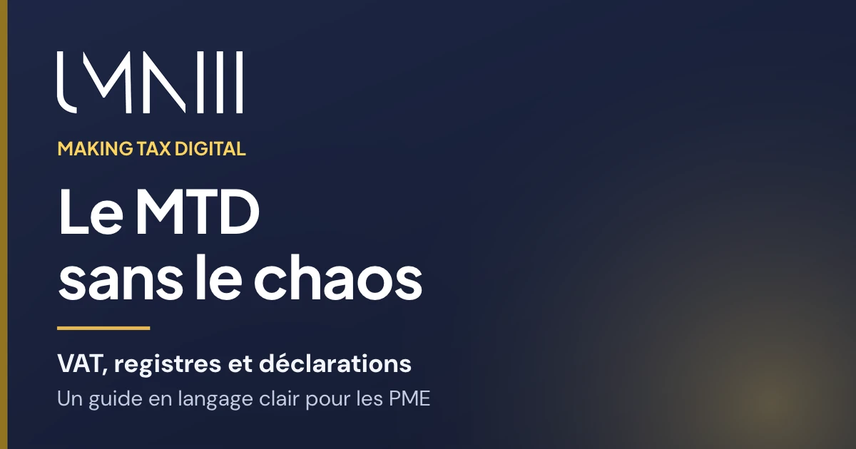 Carte à la marque UMNIII pour l’article expliquant Making Tax Digital aux petites et moyennes entreprises
