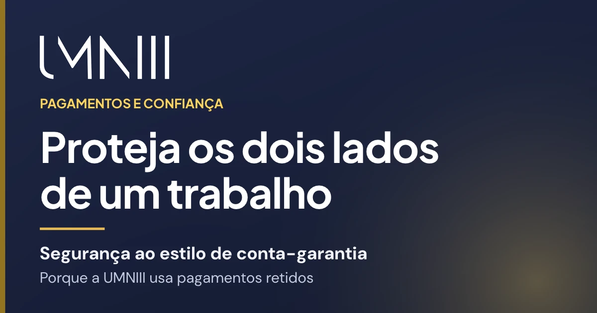 Cartão com a marca UMNIII para o artigo sobre pagamentos retidos e proteção do trabalho no mercado da UMNIII