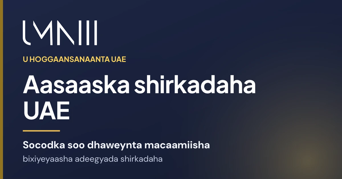 Kaar summadda UMNIII leh oo maqaalka ku saabsan socodka shaqo ee soo dhaweynta macaamiisha ee bixiyeyaasha aasaaska shirkadaha iyo adeegyada shirkadaha ee UAE