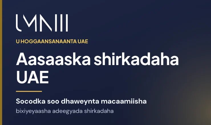Kaar summadda UMNIII leh oo maqaalka ku saabsan socodka shaqo ee soo dhaweynta macaamiisha ee bixiyeyaasha aasaaska shirkadaha iyo adeegyada shirkadaha ee UAE