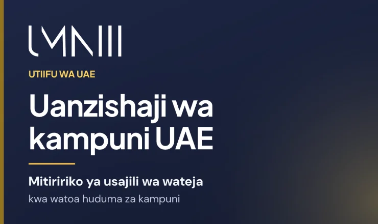 Kadi yenye chapa ya UMNIII ya makala kuhusu mtiririko wa usajili wa wateja kwa watoa huduma za uanzishaji wa kampuni na huduma za kampuni UAE