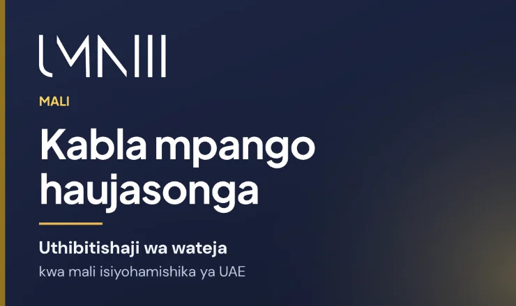 Kadi yenye chapa ya UMNIII kwa makala kuhusu uthibitishaji wa wateja uliopangwa kwa biashara za mali isiyohamishika za UAE