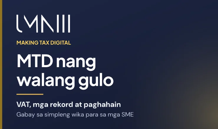 Card na may tatak ng UMNIII para sa artikulong nagpapaliwanag ng Making Tax Digital para sa maliliit at katamtamang negosyo
