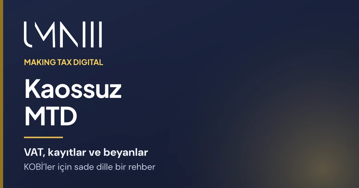 Küçük ve orta ölçekli işletmeler için Making Tax Digital’i açıklayan makalenin UMNIII markalı kartı