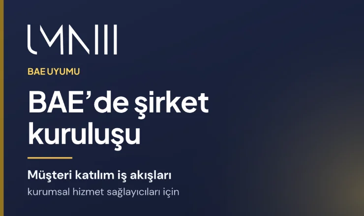 BAE şirket kuruluşu ve kurumsal hizmet sağlayıcıları için müşteri işe alım iş akışları hakkındaki makale için UMNIII markalı kart