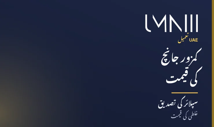کمزور سپلائر تصدیق کی UAE فنانس اور تعمیل ٹیموں پر لاگت سے متعلق مضمون کے لیے UMNIII برانڈڈ کارڈ